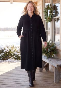 Button Front Corduroy Dress