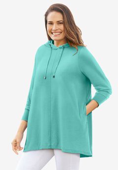 Pleat-Back Swing Hoodie Sweatshirt