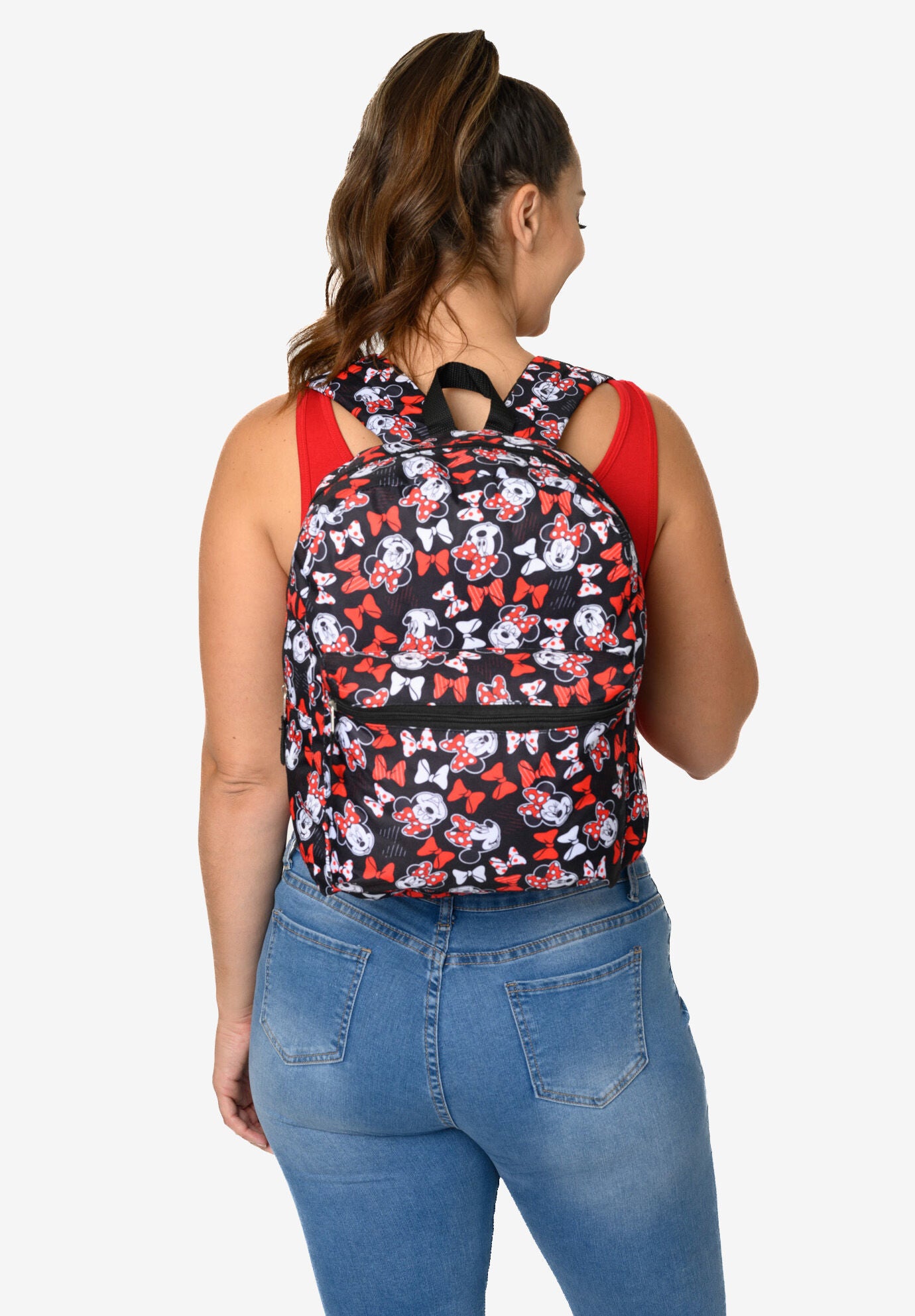 Minnie Mouse All-Over Print Bows Icons 16 inches Backpack, BLACK, hi-res image number 0