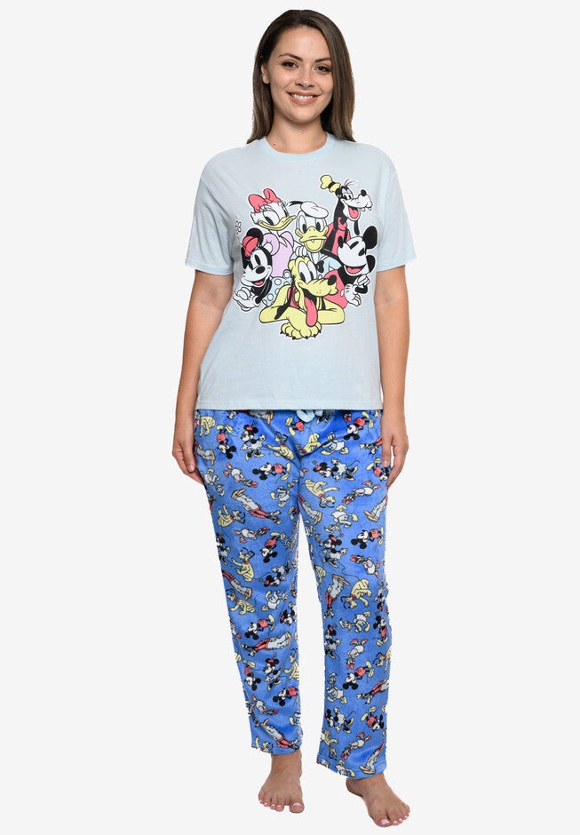Mickey Mouse & Friends T-Shirt & Plush Pajama Pants, GRAY, hi-res image number 0