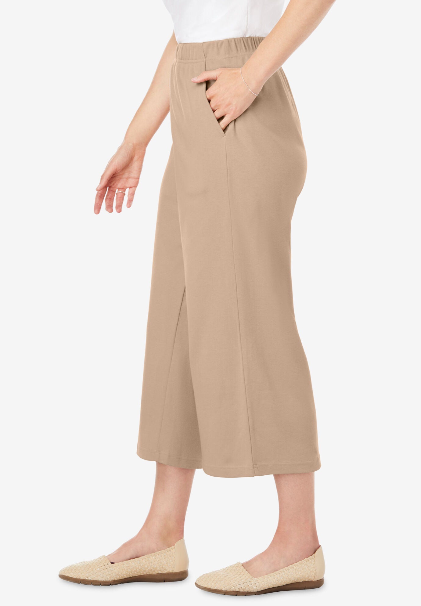 Knit Culotte Pants in Navy main image 1