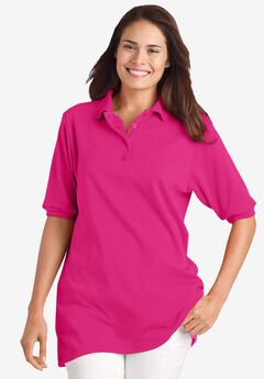 Elbow-Sleeve Polo Tunic
