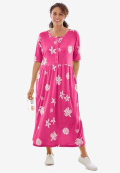 Stamped Empire Waist Dress