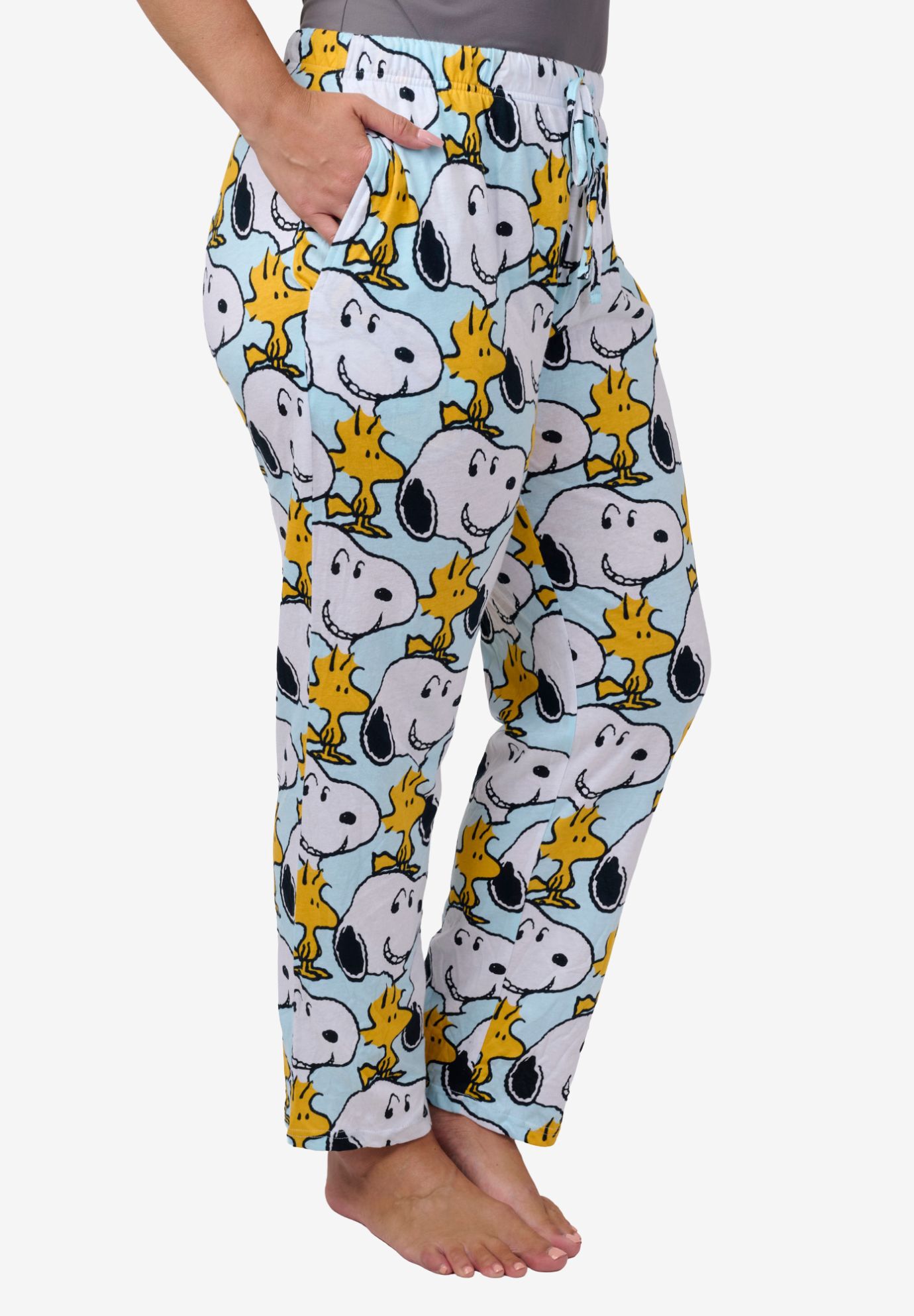 Peanuts Snoopy Pajama Pants Allover Print Sleep Loungewear Bottoms, BLUE, alternate image number 3