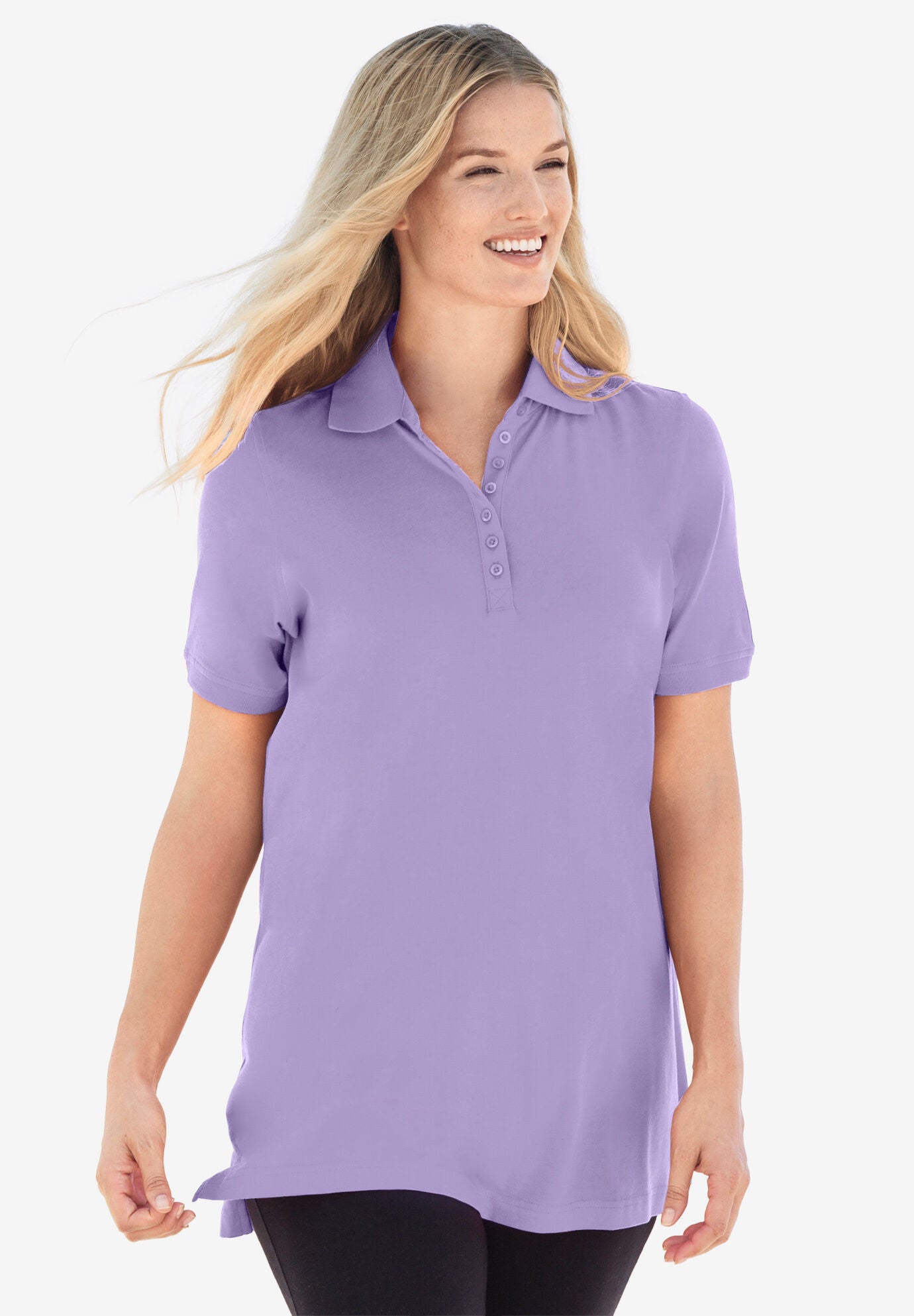 Purple polo shirt womens on sale
