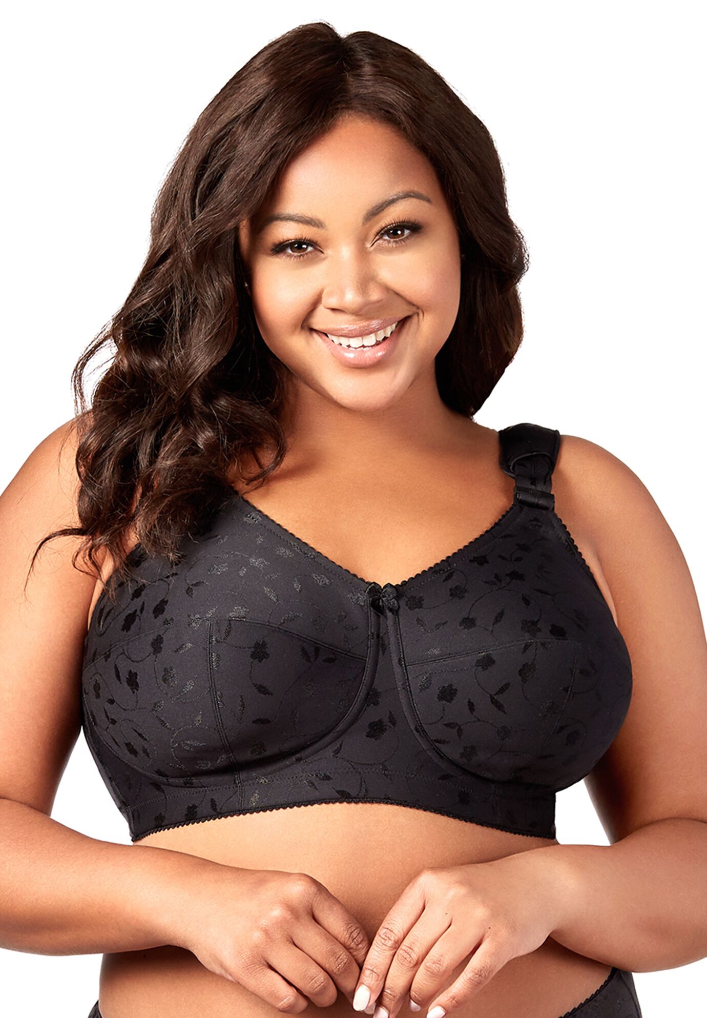 Jacquard Softcup Bra , BLACK, hi-res image number 0