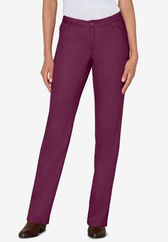 Straight-Leg Stretch Denim Five-Pocket Jeans