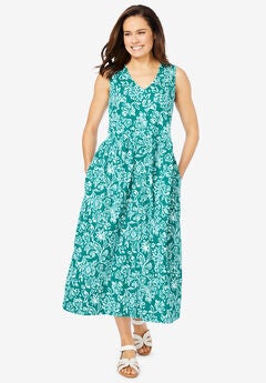 Sleeveless Button Front Dress