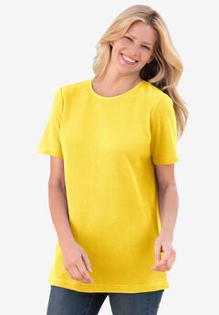 Waffle Thermal Satin Trim Tee