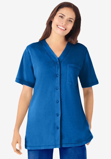 Short-Sleeve Baseball Tunic, DEEP COBALT, hi-res image number null