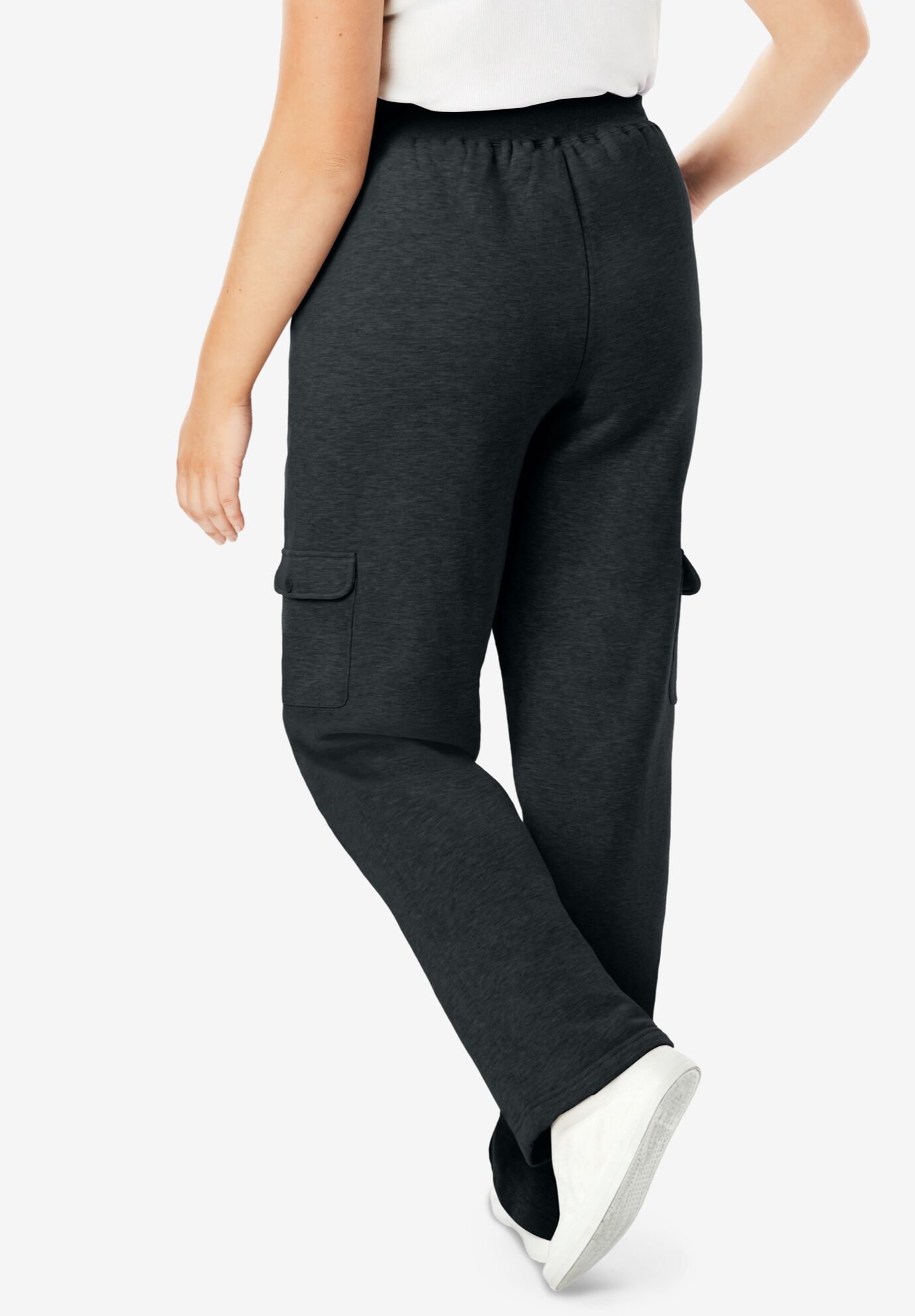 Women's fleece cargo sweatpants clearance