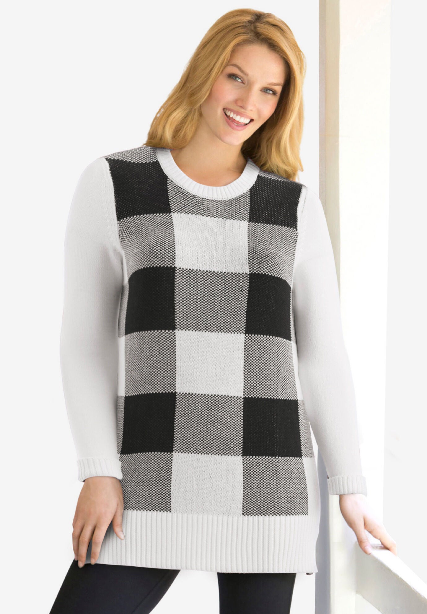 buffalo check sweater women