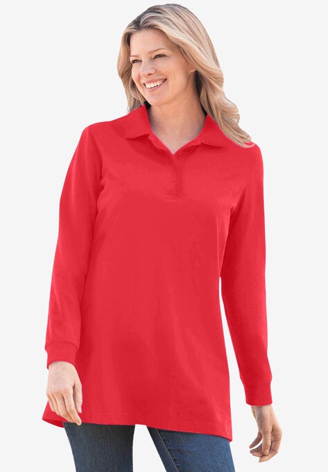 long sleeve polo outfit female