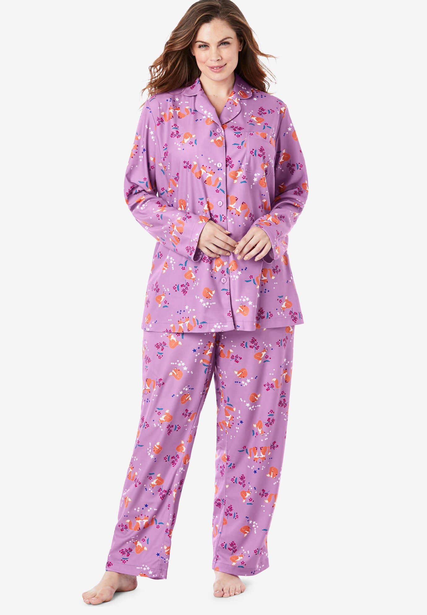 woman within flannel nightgown