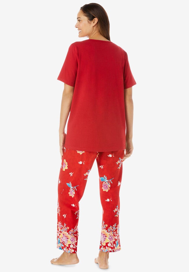 Short-Sleeve Knit Lounge Set, , on-hover image number 1