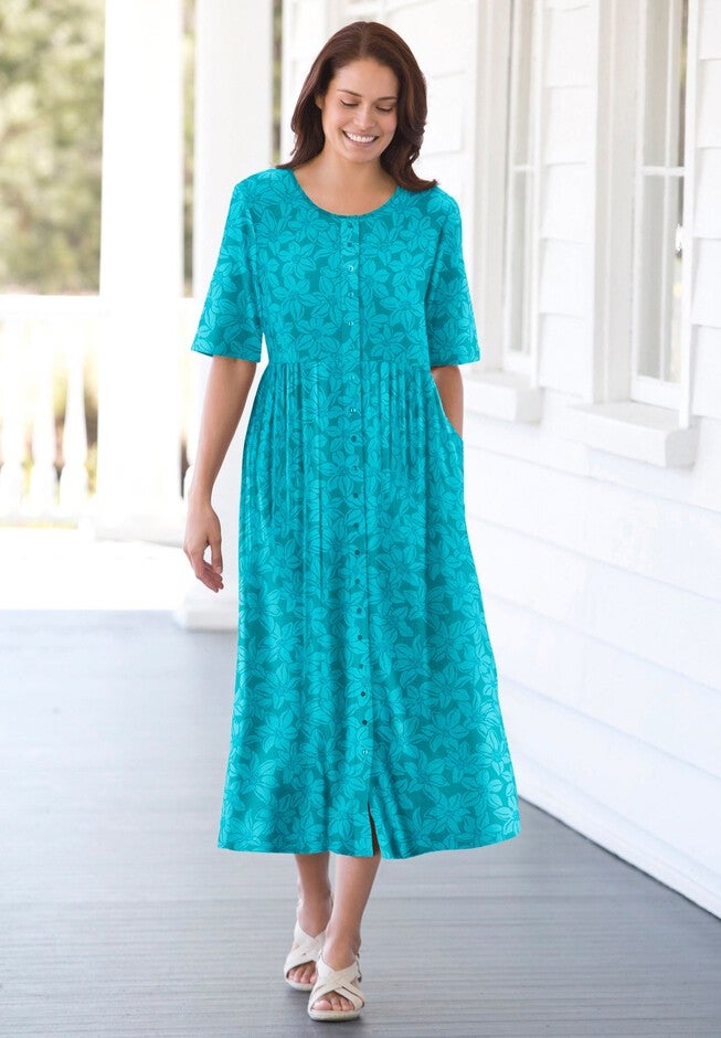 Button-Front Essential Dress | Plus Size Apparel, Waterfall Pretty ...