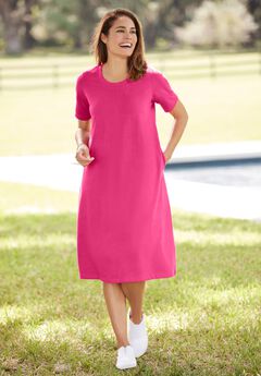Perfect Short-Sleeve Crewneck Tee Dress
