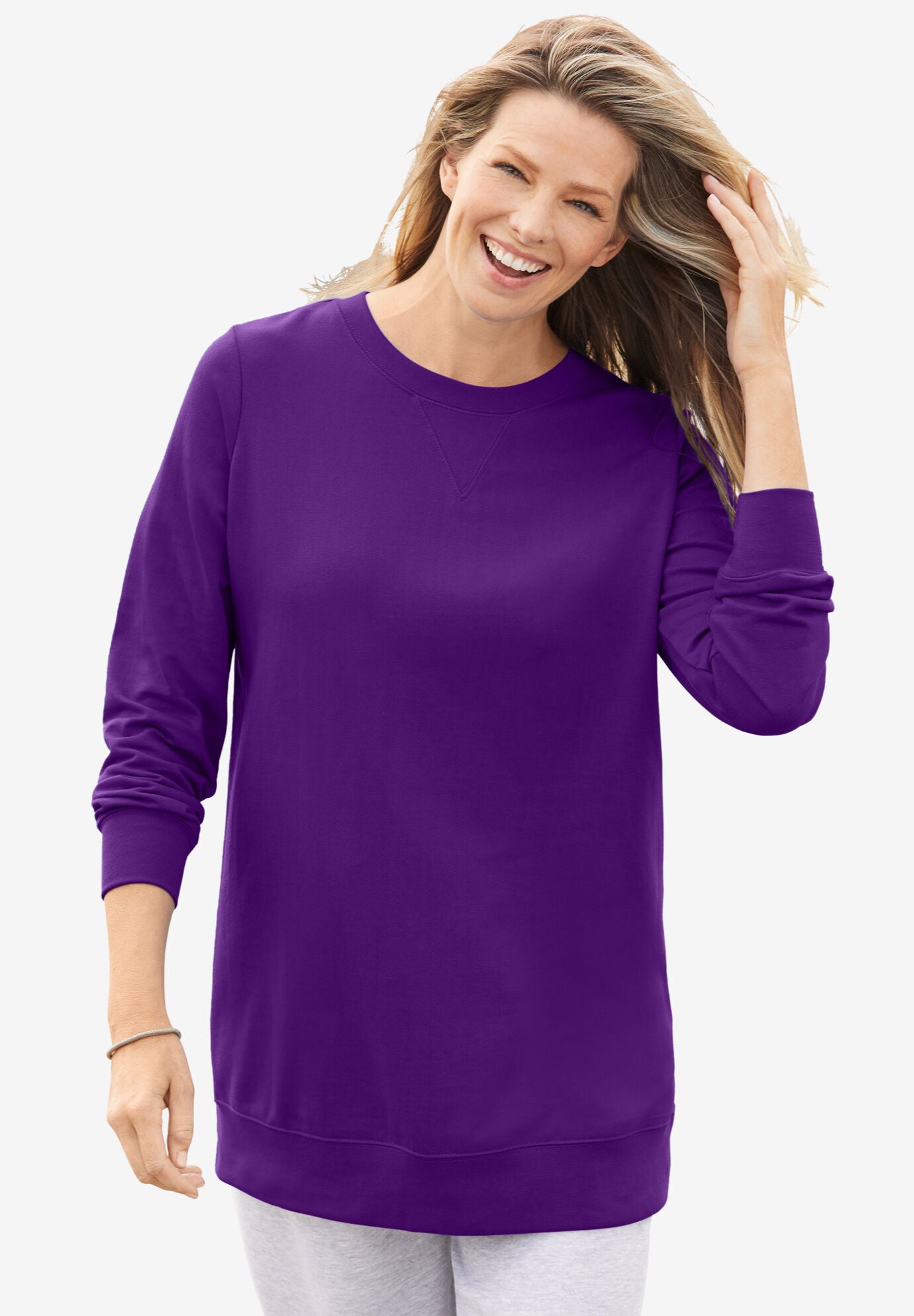 Fleece Sweatshirt Woman Within