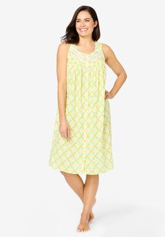 Sleeveless Button Front Night Gown