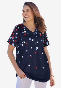 Cuffed Americana Print Tee
