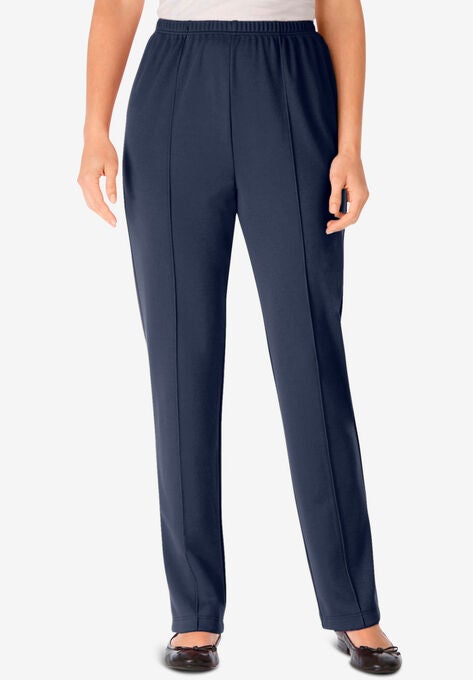 Elastic-Waist Soft Knit Pant, NAVY, hi-res image number null