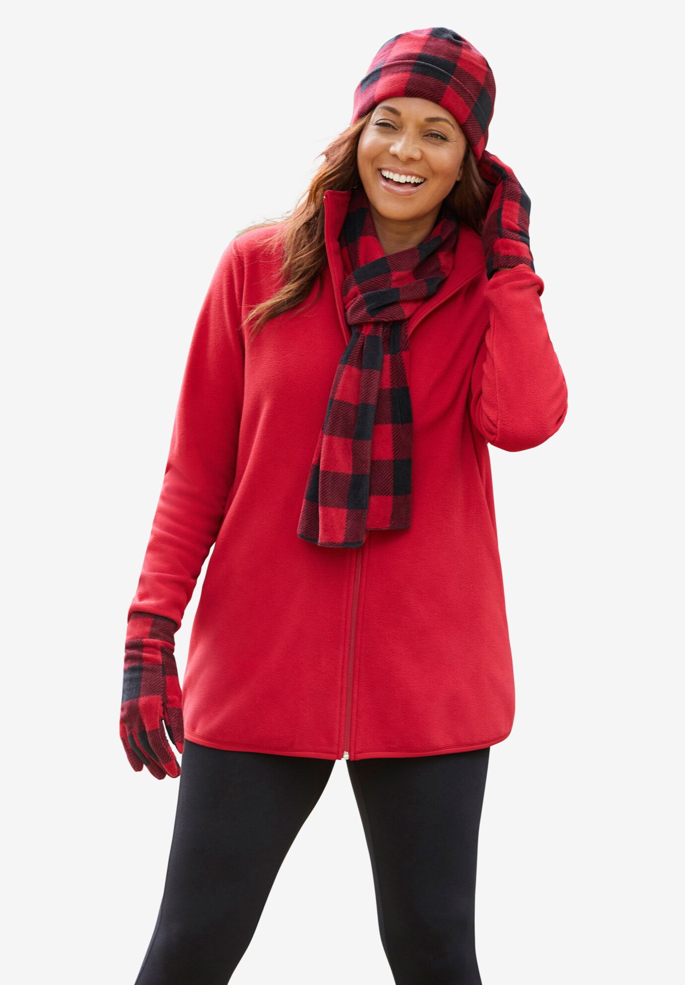 Woman within shop fleece jacket