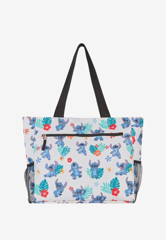 Disney Stitch Tote Bag Beach Travel Mesh Water Bottle Pockets Zippered, , alternate image number 2