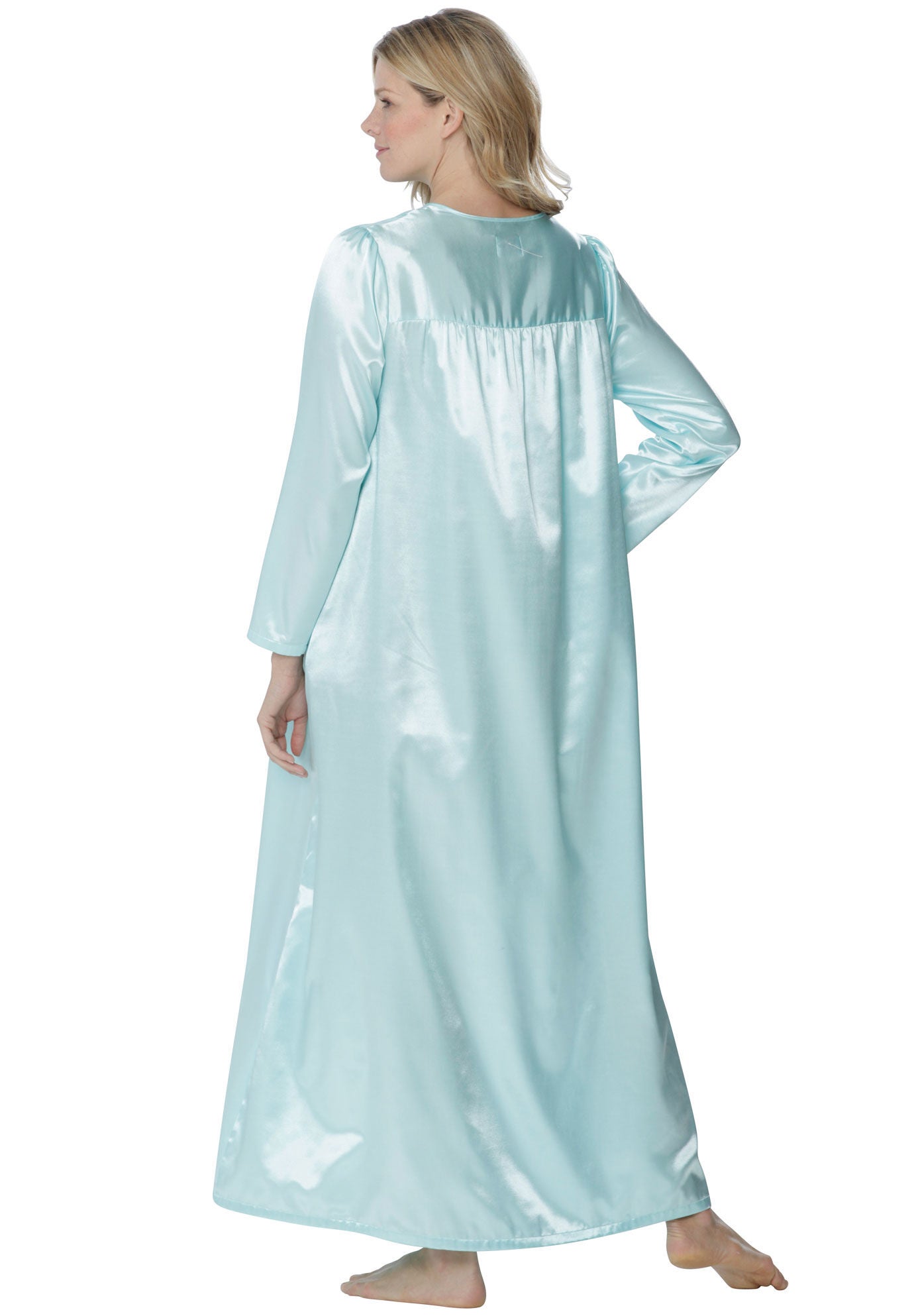 Brushed back satin nightgown plus size clearance