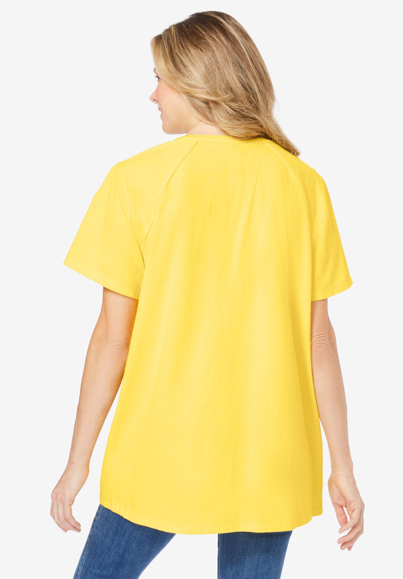 Smocked Split Neck Tunic, PRIMROSE YELLOW, on-hover image number 1