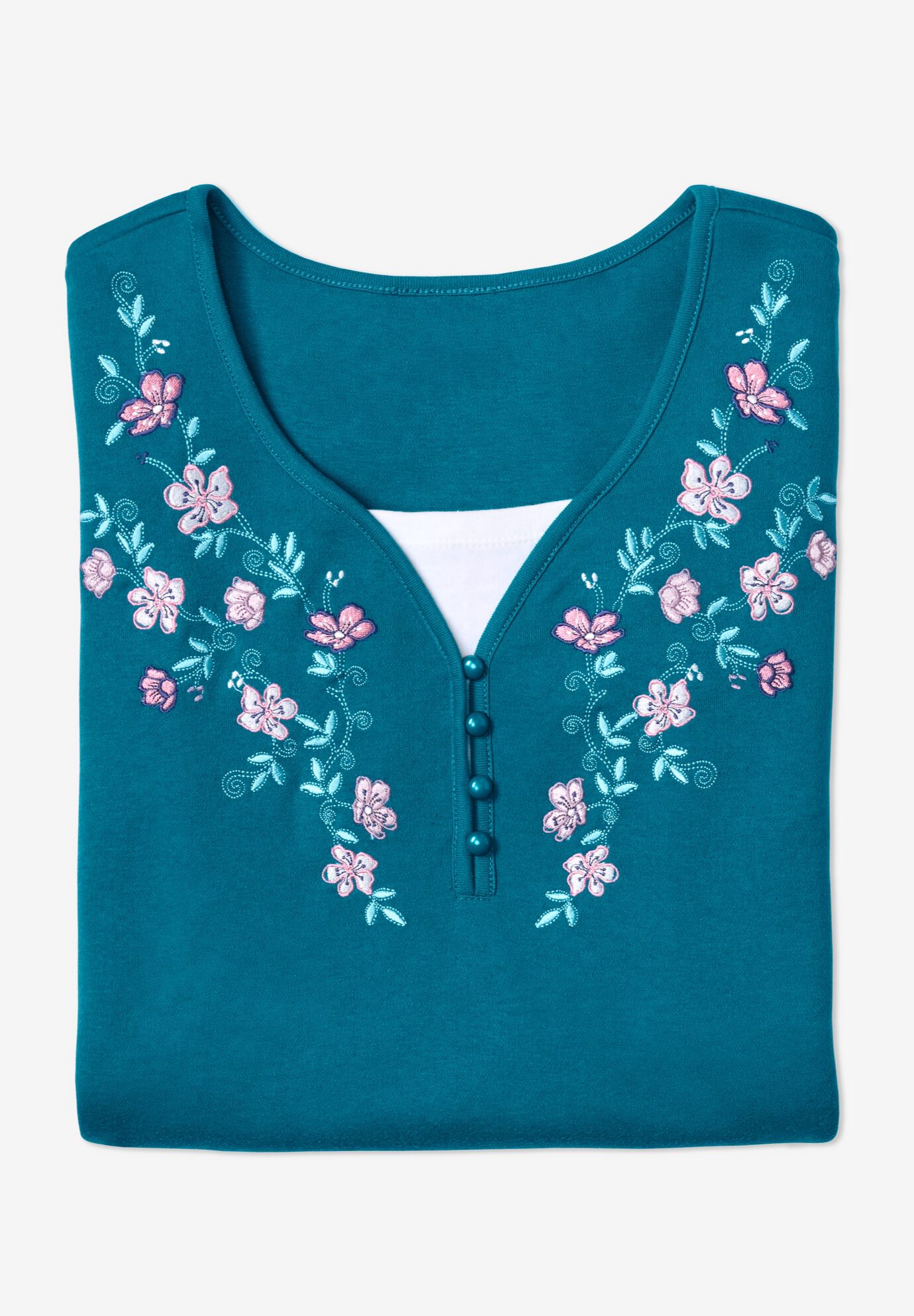 Eden | Blush Button-Up Henley Tunic main image 1