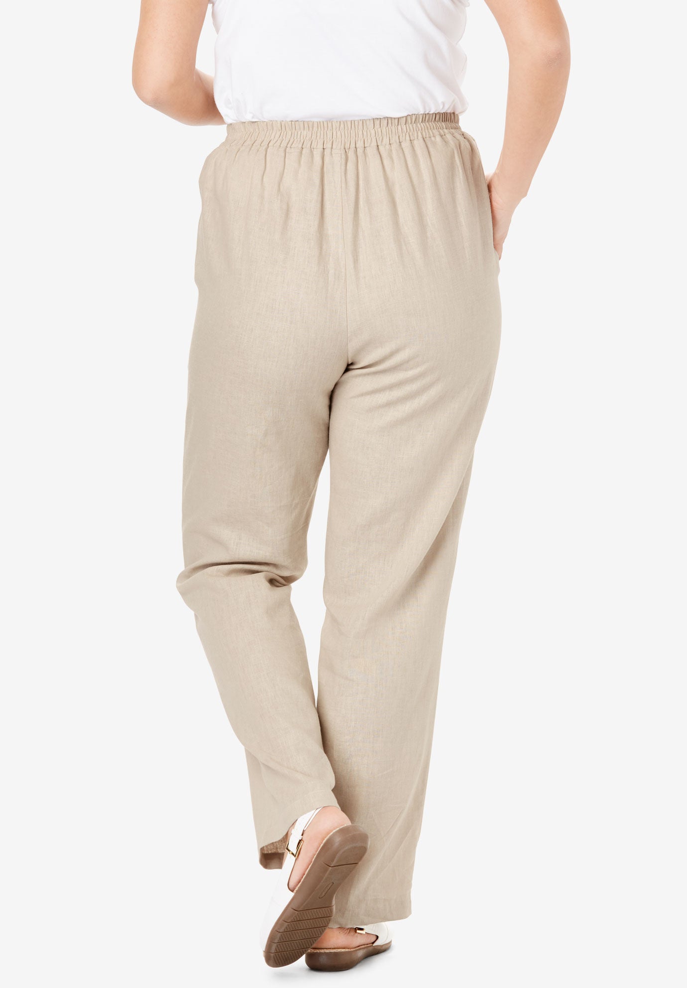 Woman within khaki pants top