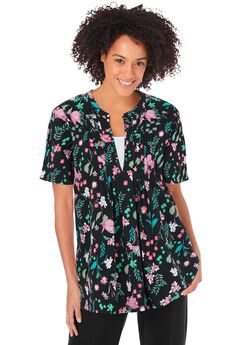 7-Day Layer-Look Elbow-Sleeve Tee