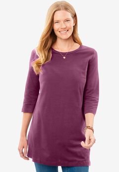 Perfect Three-Quarter-Sleeve Scoopneck Tunic