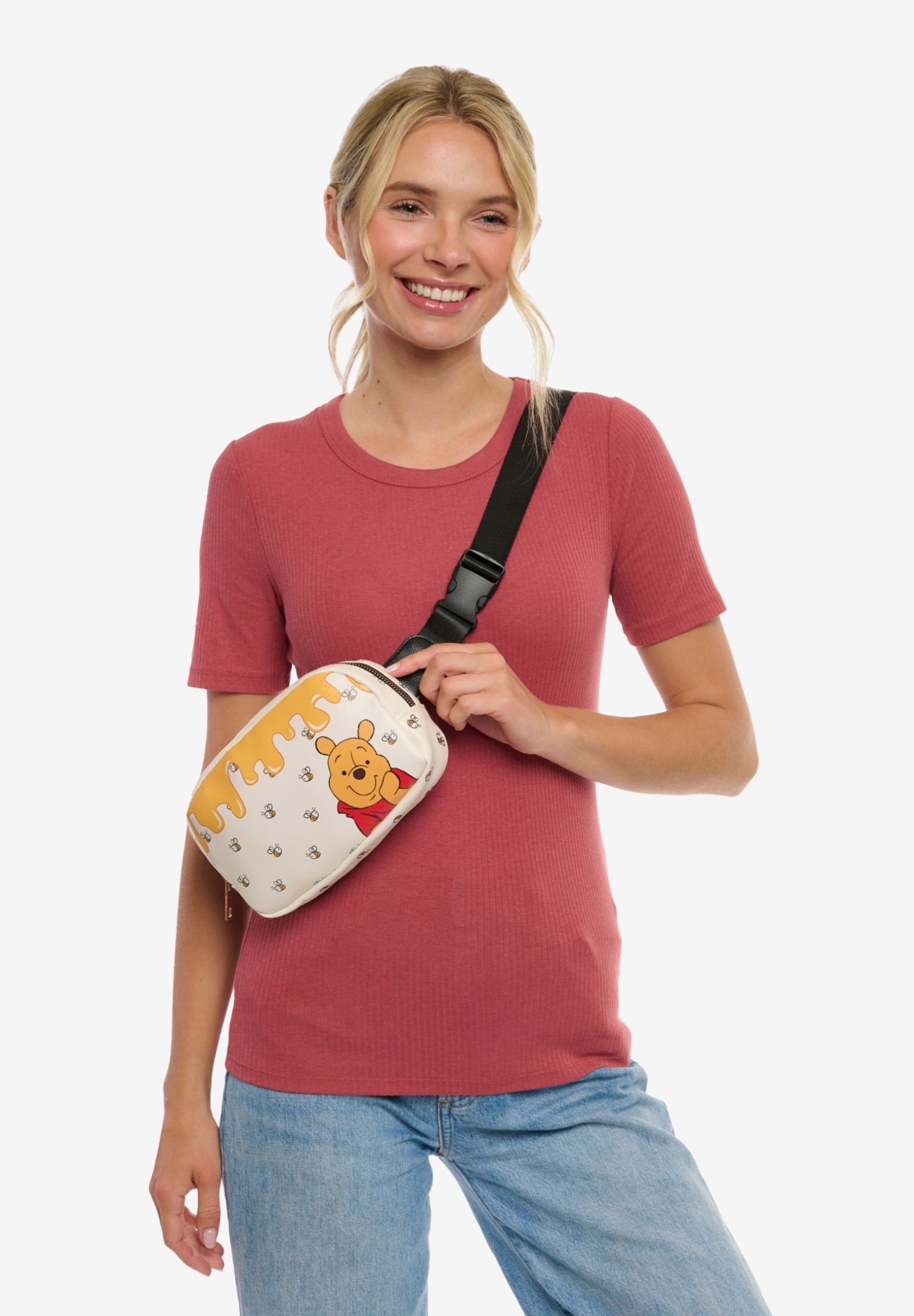 Disney Winnie the Pooh Belt Bag Crossbody Fanny Pack Waist Bag Women, WHITE, alternate image number 4
