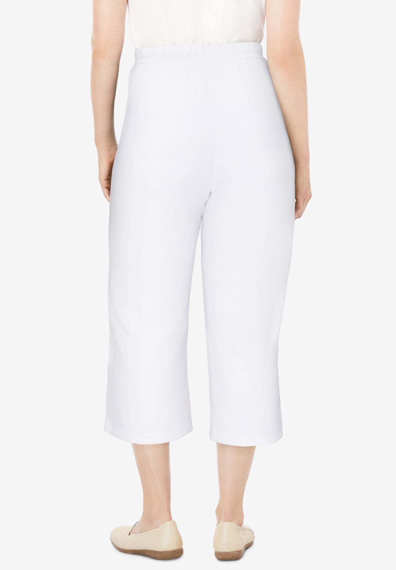 Easy Going Knit capri, WHITE, on-hover image number 1