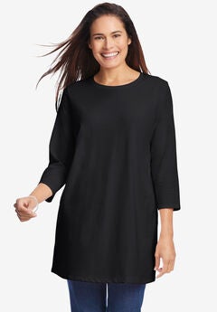 Perfect Three-Quarter Sleeve Crewneck Tunic