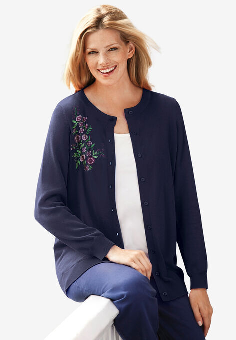 Perfect Long-Sleeve Cardigan | Woman Within