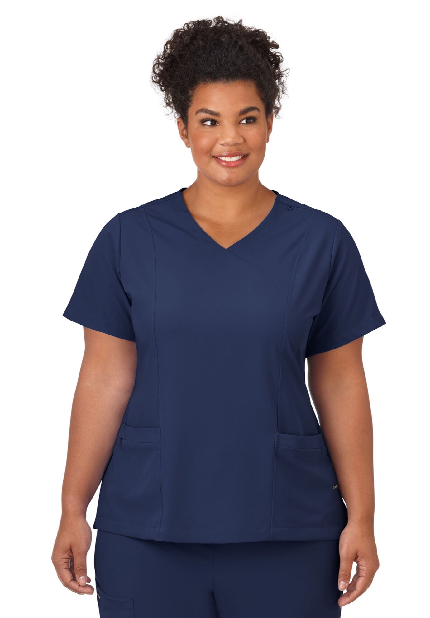 Jockey Scrubs Women's Mock Wrap Top, NEW NAVY, hi-res image number 0