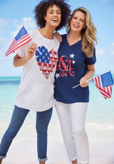 Americana Kangaroo Pocket Tee, , alternate image number null