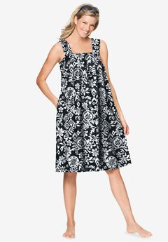 Print Sleeveless Square Neck Lounger