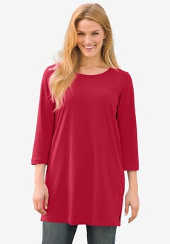 Perfect Three-Quarter-Sleeve Scoopneck Tunic