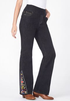 Flex-Fit Pull-On Bootcut Gap-Free Stretch Denim Jeans