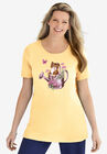 Floral Crewneck Tee, BANANA KITTEN, hi-res image number null