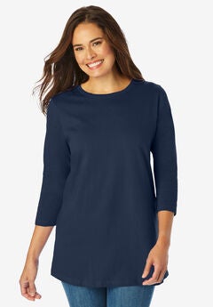 Perfect Three-Quarter Sleeve Crewneck Tee