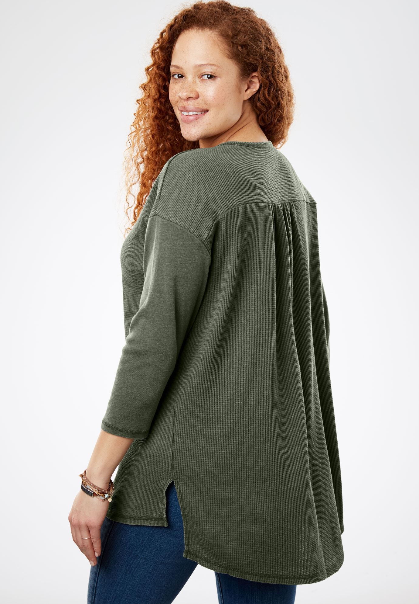 thermal high low henley tunic plus size tops woman within plus size nfl gear