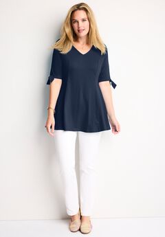 Elbow Tie-Sleeve Tunic