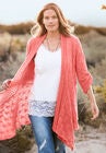 Open Front Pointelle Cardigan, , alternate image number null