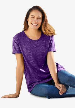 Marled Cuffed-Sleeve Tee