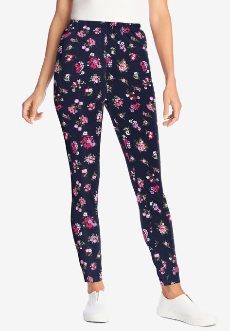 Cozy Legging, NAVY ROSEBUD FLORAL, hi-res image number null