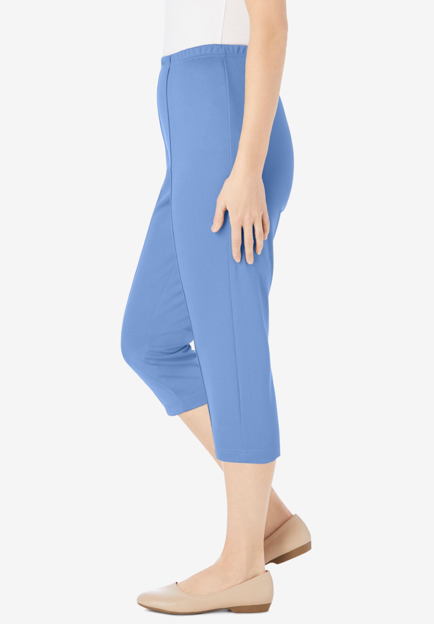 The Hassle-Free Soft Knit Capri, FRENCH BLUE, alternate image number 2